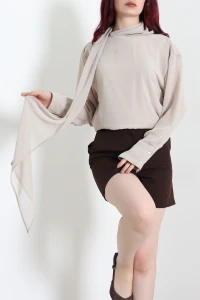 Şifon Bluz Bej - 75385.2232.