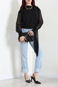 Şifon Bluz Siyah - 75385.2232.