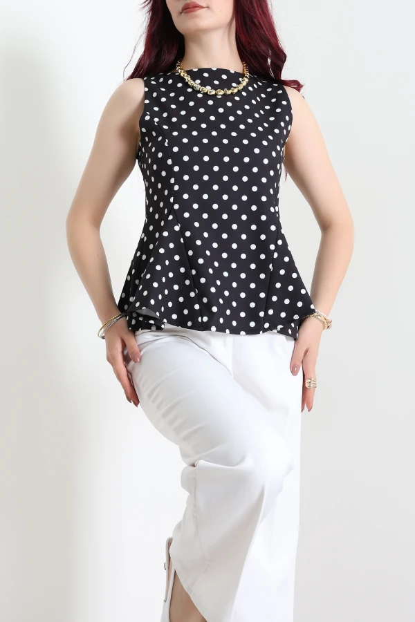 Dabıl Puantiyeli Bluz Siyah - 75409.2232.