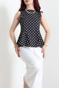 Dabıl Puantiyeli Bluz Siyah - 75409.2232.