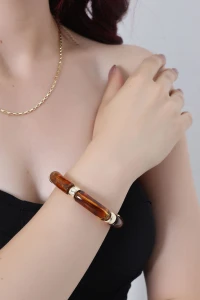 Mineli Vintage Gold Bilezik Kahve - 33381.2063.