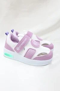 Işıklı Fileli Çocuk Cırtlı Sneaker Sandalet Lila - 33387.264.