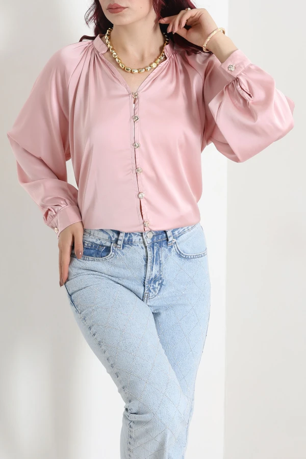 Saten Gömlek Pembe - 75379.2232.