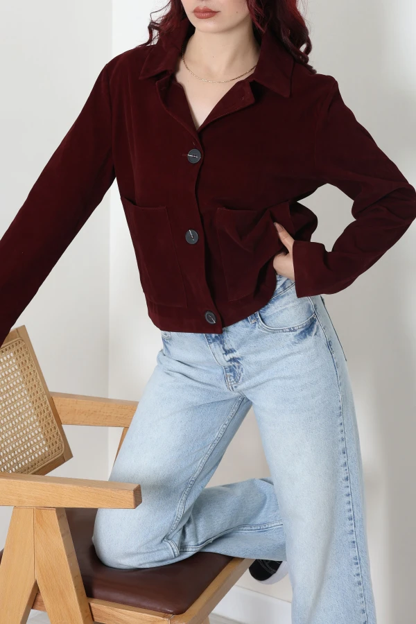 Süet Ceket Bordo - 75383.2232.