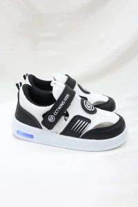 Işıklı Fileli Çocuk Cırtlı Sneaker Sandalet Beyazsiyah - 33386.264.