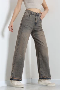 Vintage Eskitmeli Palazzo Kot Pantolon Açıkkahve - 75351.2224.