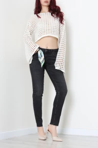 Lazer Kesim Dar Paça Kot Pantolon Koyufüme - 75364.2224.