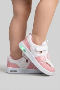 Işıklı Fileli Çocuk Cırtlı Sneaker Sandalet Pembe - 33386.264.