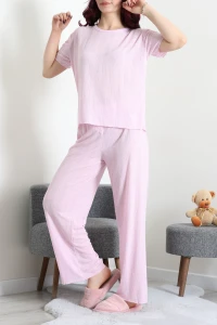 Pointelle Pijama Takımı Lila - 224.1287.