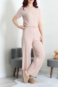 Pointelle Pijama Takımı Bej - 224.1287.