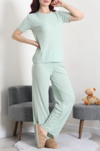 Pointelle Pijama Takımı Mint - 224.1287.