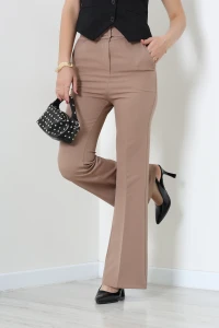 Bel Lastikli Double İspanyol Pantolon Vizon - 52505.2226.