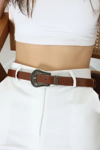 Antik Tokalı Suni Deri Kemer Taba - 53868.2183.
