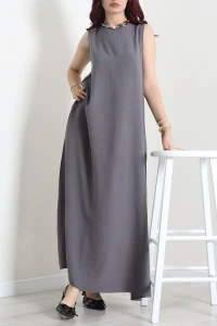 Kolsuz Salaş Modal Elbise Füme - 80913.1837.