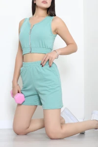Fermuarlı Şortlu Takım Mint - 53950.2239.