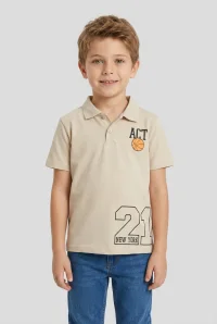 6-9 Yaş Erkek Çocuk Tişört Bej - 2260185.1576.