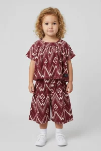 3-12 Yaş Oversize Kaprili Bluzlu Kız Çocuk Takım Bordo - 53842.1780.