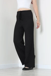 Gofre Büzgülü Beli Lastikli Pantolon Siyah - 75529.2238.