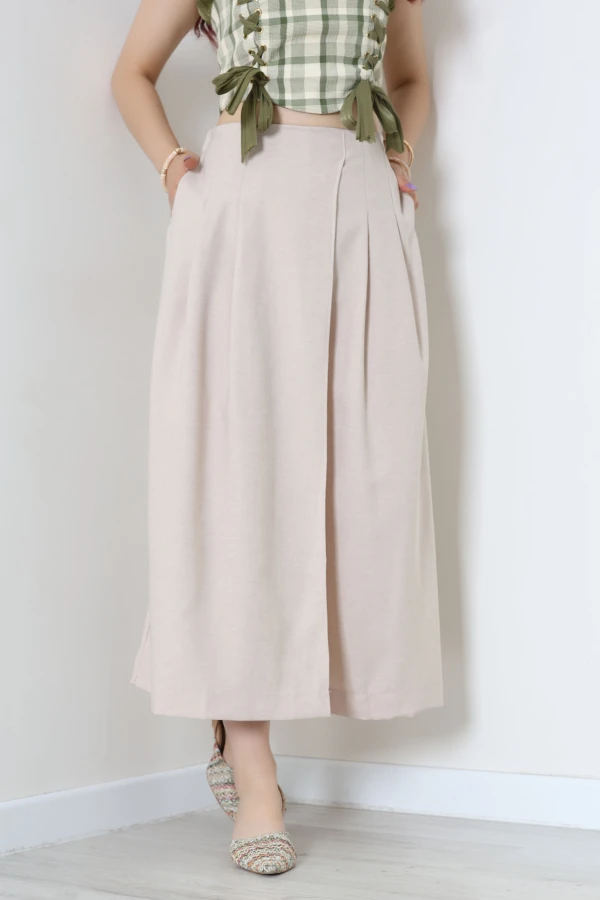Sofia Keten Etek Pantolon Taş - 75544.2201.