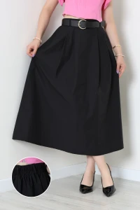 Poplin Kemerli Etek Siyah - 75545.2201.