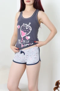 Şortlu Pijama Takımı Fümekoyupembe - 53976.2161.