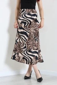 Saten Desenli Etek Leopar - 75539.2077.