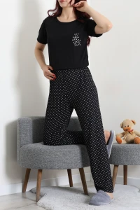 Viskon Pijama Takımı Siyah - 54105.1048.