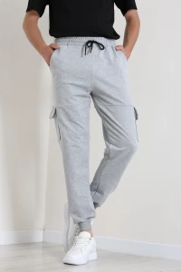2 İplik Kargo Cep Erkek Eşofman Altı Gri - 75417.2066.
