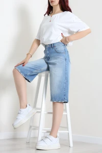 Denim Kapri Şort Açıkmavi - 75498.2238.
