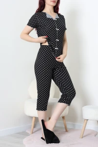 Kaşkorse Kapri Pijama Takımı Siyah - 54104.1048.