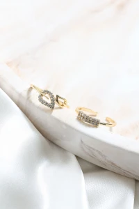 Taşlı İkili Yüzük Seti Gold - 33109.2063.
