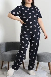 Süprem Büyük Beden Pijama Takımı Lacivert - 53818.1961.