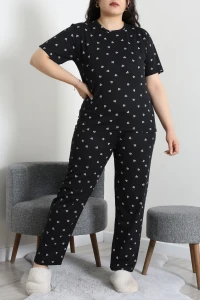 Süprem Büyük Beden Pijama Takımı Siyahkalp - 53818.1961.