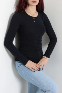 Uzun Kol Bisiklet Yaka Body Lacivert - 19646.200.
