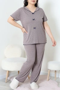 Viskon Büyük Beden Pijama Takımı  Koyuvizon - 54106.1048.