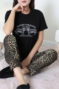 Viskon Pijama Takımı Leoparsiyah - 54116.1961.
