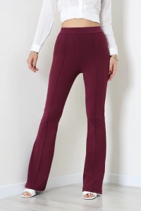 İthal Krep İspanyol Paça Pantolon Bordo - 55381.1837.