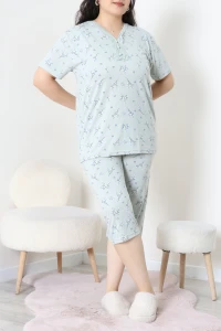 Model Büyük Beden Kapri Pijama Takımı Açıkmint - 774.1287.