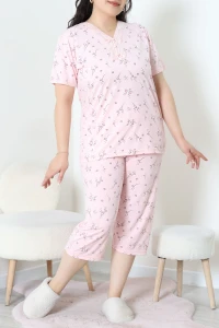 Model Büyük Beden Kapri Pijama Takımı Pudraçiçek - 774.1287.