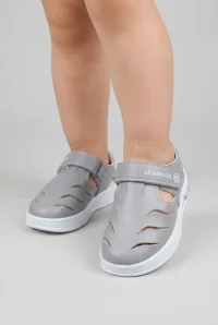 Işıklı Cırtlı Çocuk Sandalet Gri - 33541.264.