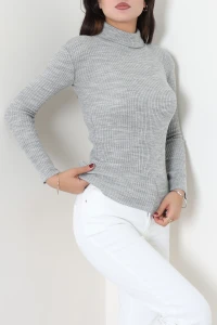 Tam Balıkçı Yaka Triko Gri - 54010.2239.