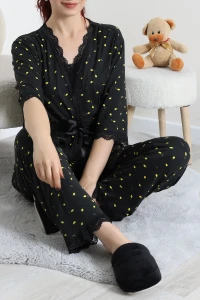 3 Lü Set Pijama Takımı Siyahsarı - 623.1287.