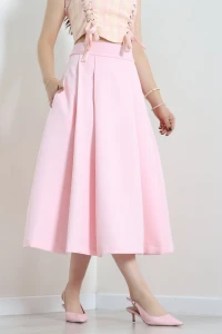Pileli Dabıl Etek Pembe - 89401.1411.