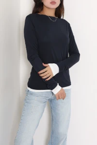İçi Full Tişörtlü Body Lacivert - 101088.1411.