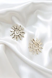 Güneş Detaylı Küpe Gold - 33401.2063.