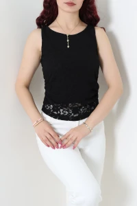 Dantelli Bluz Siyah - 33527.1247.