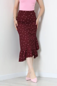 Fırfırlı Bürümcük Etek Bordo - 44115.599.