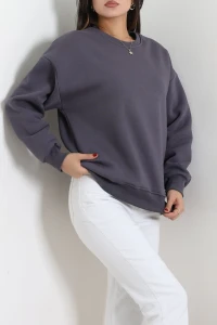 Bisiklet Yaka 3 İplik Sweat Füme - 54027.2239.
