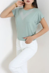 Taş Detay Bluz Mint - 54033.2239.