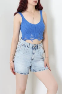 Crop Triko Atlet Mavi - 54039.2239.